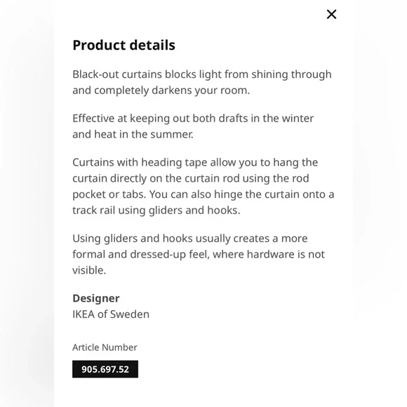 NWT IKEA MAJGULL Dark Blue Curtains - 2 Pairs available (4 panels total) - Picture 4 of 11